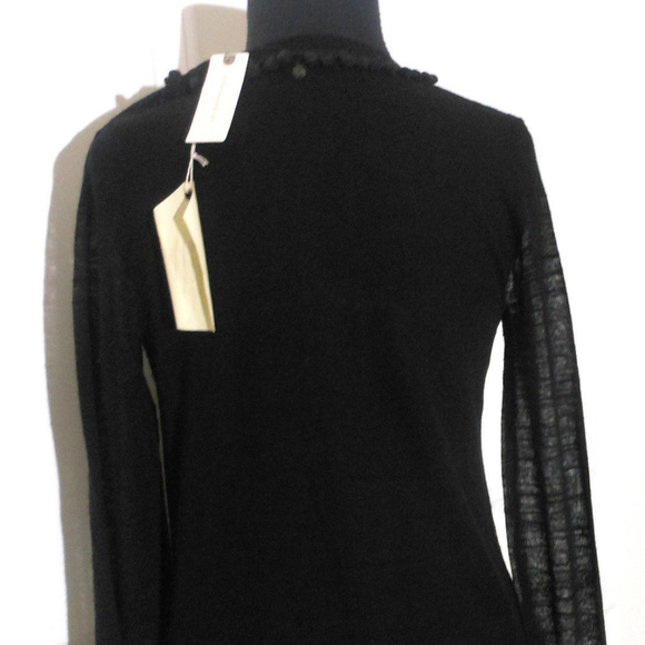 ANTHROPOLOGIE NWT BLACK POM-POM FRINGE CARDIGAN - Picture 8 of 8